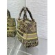 Replica Dior Dioriviera Lady D-Lite Medium Bag Raffia with Lime Toile de Jouy Sauvage Embroidery