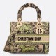 Replica Dior Dioriviera Lady D-Lite Medium Bag Raffia with Lime Toile de Jouy Sauvage Embroidery