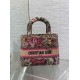 Fake Dior Dioriviera Lady D-Lite Medium Bag Raffia with Pink Toile de Jouy Sauvage Embroidery Replica