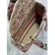 Fake Dior Dioriviera Lady D-Lite Medium Bag Raffia with Pink Toile de Jouy Sauvage Embroidery Replica