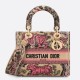 Fake Dior Dioriviera Lady D-Lite Medium Bag Raffia with Pink Toile de Jouy Sauvage Embroidery Replica