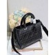 Fake Dior Medium Lady D-Sire My ABCDior Bag Black Crinkled Calfskin Replica