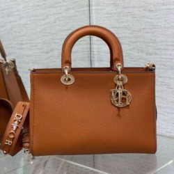 Replica Dior Medium Lady D-Sire My ABCDior Bag Brown Bull Leather