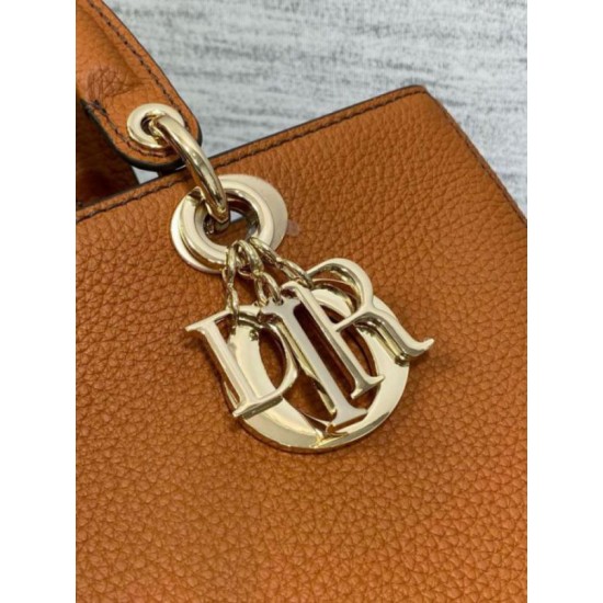 Replica Dior Medium Lady D-Sire My ABCDior Bag Brown Bull Leather