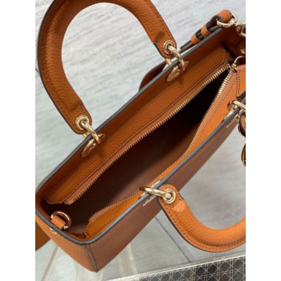 Replica Dior Medium Lady D-Sire My ABCDior Bag Brown Bull Leather