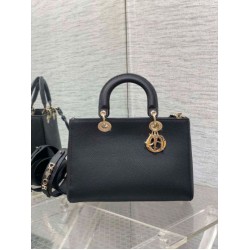 Replica Dior Medium Lady D-Sire My ABCDior Bag Black Bull Leather