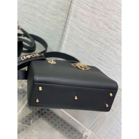 Replica Dior Medium Lady D-Sire My ABCDior Bag Black Bull Leather Replica Dior Medium Lady D-Sire My ABCDior Bag Black Bull Leather