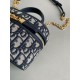 Replica Dior 30 Montaigne Mini Vanity Case Blue Oblique Jacquard