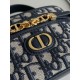 Replica Dior 30 Montaigne Mini Vanity Case Blue Oblique Jacquard