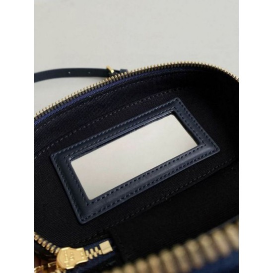 Replica Dior 30 Montaigne Mini Vanity Case Blue Oblique Jacquard