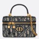 Replica Dior 30 Montaigne Mini Vanity Case Blue Oblique Jacquard