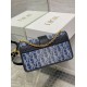 Replica Dior 30 Montaigne East-West Bag with Chain Blue Denim Oblique Jacquard