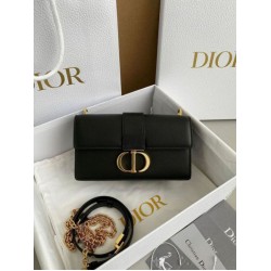 Replica Dior 30 Montaigne East-West Bag with Chain Black Calfskin Replica Dior 30 Montaigne East-West Bag with Chain Black Calfskin