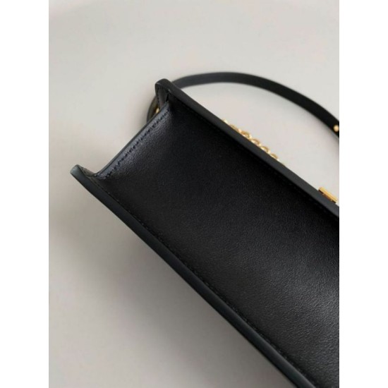 Replica Dior 30 Montaigne East-West Bag with Chain Black Calfskin