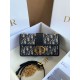 Replica Dior 30 Montaigne East-West Bag with Chain Blue Oblique Jacquard