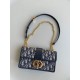 Replica Dior 30 Montaigne East-West Bag with Chain Blue Oblique Jacquard