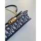 Replica Dior 30 Montaigne East-West Bag with Chain Blue Oblique Jacquard