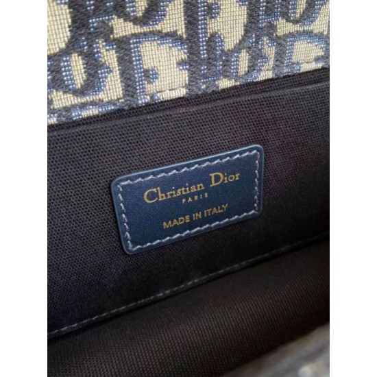 Replica Dior 30 Montaigne East-West Bag with Chain Blue Oblique Jacquard