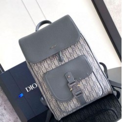 Fake Dior Saddle Backpack with Flap Grey Oblique Jacquard Replica Replica Dior Saddle Backpack with Flap Grey Oblique Jacquard