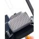 Replica Dior Saddle Backpack with Flap Grey Oblique Jacquard