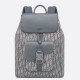 Replica Dior Saddle Backpack with Flap Grey Oblique Jacquard