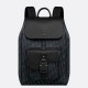 Fake Dior Saddle Backpack with Flap Black Oblique Jacquard Replica