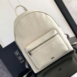 Replica Dior Rider 2.0 Zipped Backpack Beige Gravity Leather