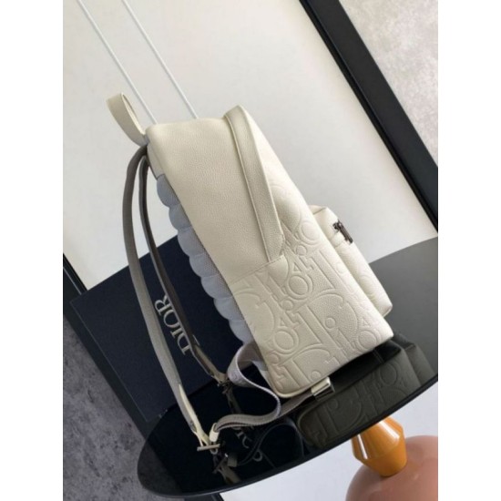 Replica Dior Rider 2.0 Zipped Backpack Beige Gravity Leather