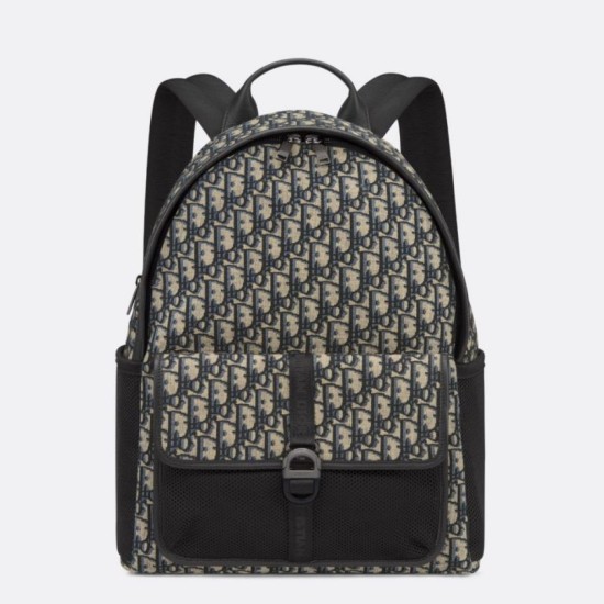 Replica Dior 8 Backpack Beige and Black Dior Oblique Jacquard