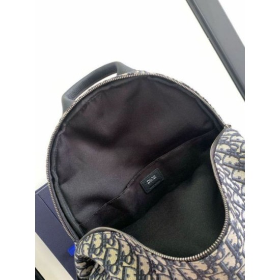 Replica Dior 8 Backpack Beige and Black Dior Oblique Jacquard