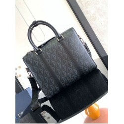 Fake Dior Lingot Briefcase Black CD Diamond Replica