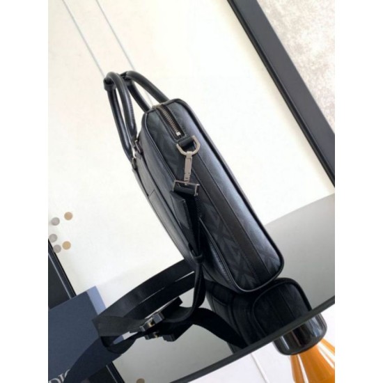 Fake Dior Lingot Briefcase Black CD Diamond Replica