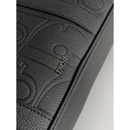 Replica Dior Zipped Briefcase Black Gravity Leather