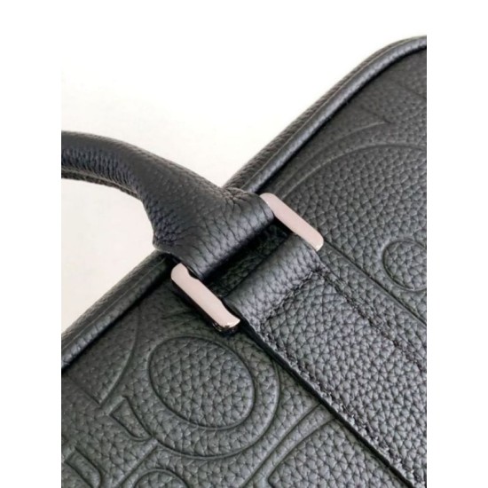 Replica Dior Zipped Briefcase Black Gravity Leather
