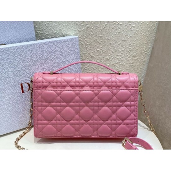 Replica Dior Miss Dior Top Handle Bag Melocoton Pink Cannage Lambskin Fake Dior Miss Dior Top Handle Bag Melocoton Pink Cannage Lambskin Replica