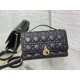 Replica Dior Miss Dior Top Handle Bag Black Cannage Lambskin