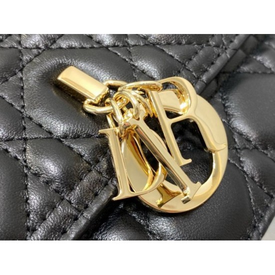 Replica Dior Miss Dior Top Handle Bag Black Cannage Lambskin