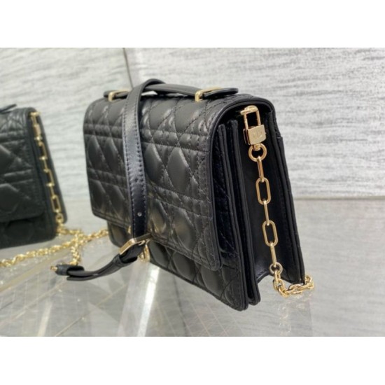 Replica Dior Miss Dior Top Handle Bag Black Cannage Lambskin