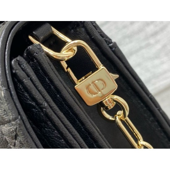 Replica Dior Miss Dior Top Handle Bag Black Cannage Lambskin