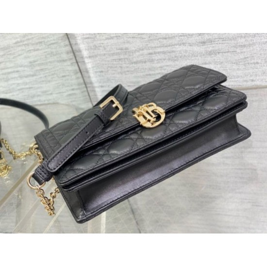 Replica Dior Miss Dior Top Handle Bag Black Cannage Lambskin