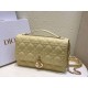 Replica Dior Miss Dior Top Handle Bag Pastel Yellow Cannage Lambskin