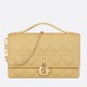 Replica Dior Miss Dior Top Handle Bag Pastel Yellow Cannage Lambskin