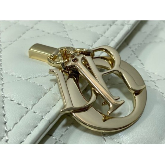 Replica Dior Miss Dior Top Handle Bag White Cannage Lambskin