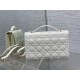 Replica Dior Miss Dior Top Handle Bag White Cannage Lambskin