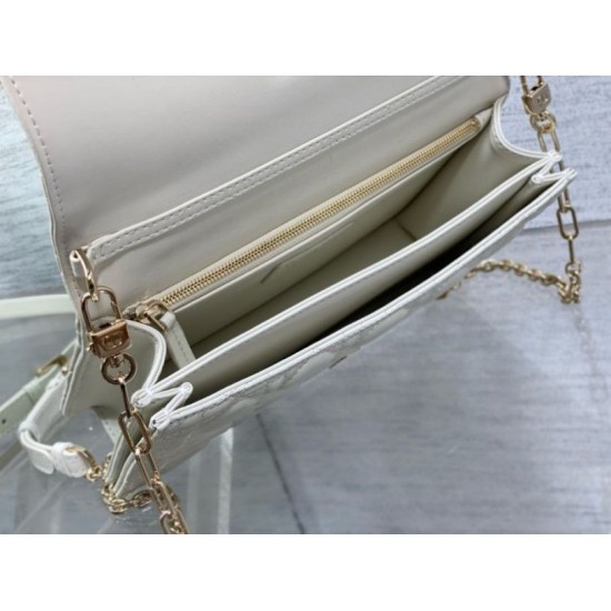 Replica Dior Miss Dior Top Handle Bag White Cannage Lambskin