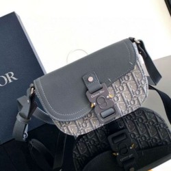 Replica Dior Mini Saddle Messenger Bag Grey Oblique Jacquard and Calfskin Replica Dior Mini Saddle Messenger Bag Grey Oblique Jacquard and Calfskin