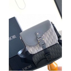 Replica Dior Small Saddle Messenger Bag Grey Oblique Jacquard and Calfskin
