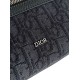 Replica Dior Mini Rider 2.0 Zipped Messenger Bag Black Oblique with Black Leather