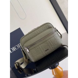 Fake Dior Rider 2.0 Zipped Messenger Bag Khaki Gravity Leather Replica