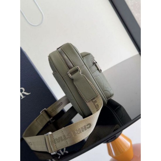 Fake Dior Rider 2.0 Zipped Messenger Bag Khaki Gravity Leather Replica
